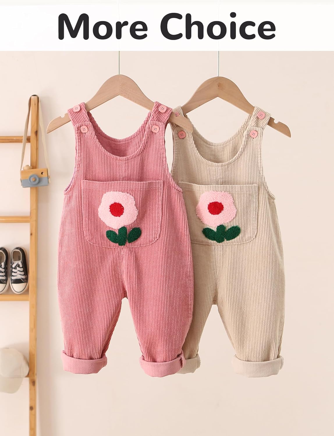Happy Cherry Toddler Boy Girl Soft Corduroy Suspender Pants Baby Bib Overalls Infant Adjustable Button Romper - Image 5