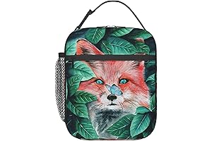 Cute Fox In Green Leaves Lunch Box