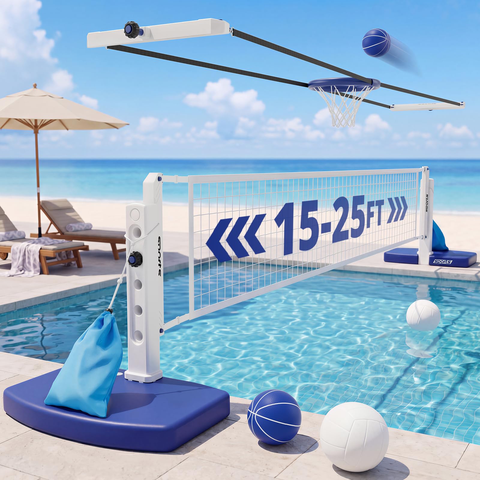 HYES 2-in-1 Volleyball + Basketball Set