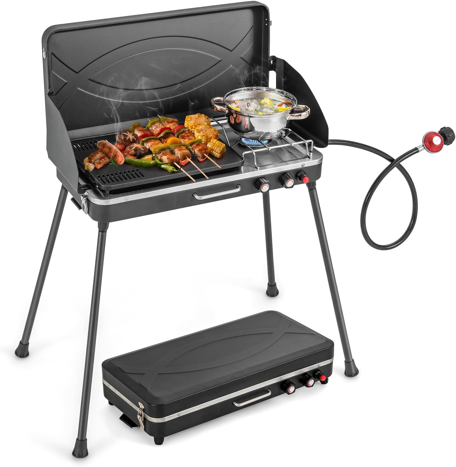 Coleman Camp Propane Grill/Stove+ , Black and Silver