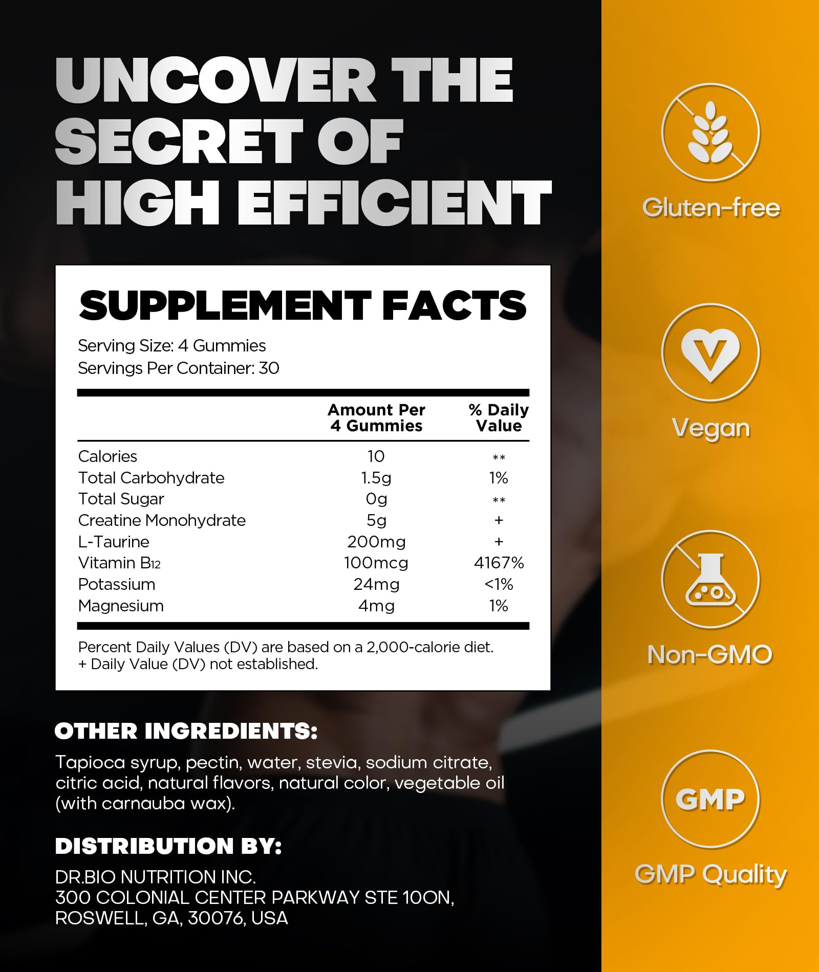 Instant Boost Creatine Monohydrate Gummies, Complex Formula with Real 5000mg Creatine, L-Taurine, B12, Mg & K, Pre-Workout Creatine for Women & Men to Support Energy, Muscle, Recovery, 0 Sugar, Vegan — Amazon image 5