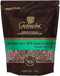 Chocolate Puro 50% Cacau Granulado Gobeche - Adoçado com Eritritol - 90g