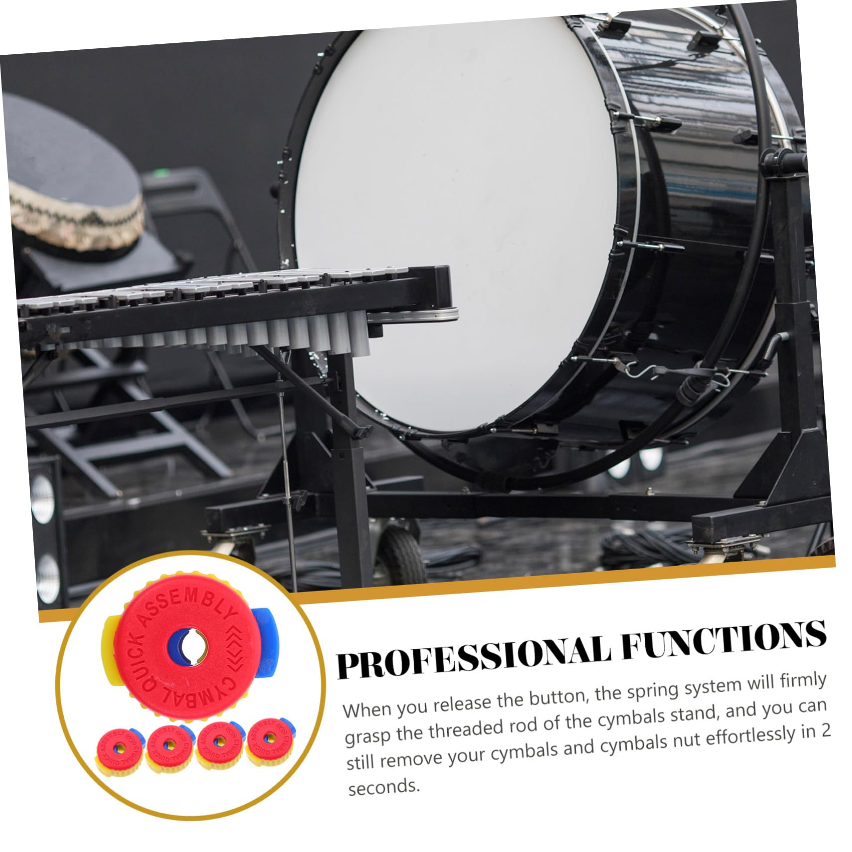 Toyvian 25 Piezas tuerca de cajas de percusion instrumentos percusion tuercas de platillos de plástico plástico rodillos piezas de fijación del partes de suite