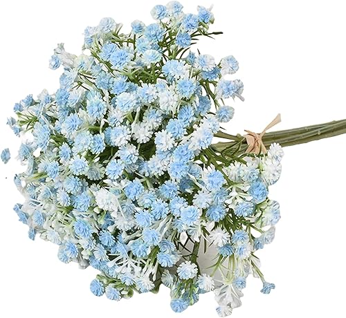AkoMatial Gypsophila - Decoración de flores artificiales de imitación vívida compatible con boda azul
