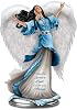 The Bradford Exchange Fantasy Maiden Sculpture with Inscription and Real Feather Wings That Light Up
