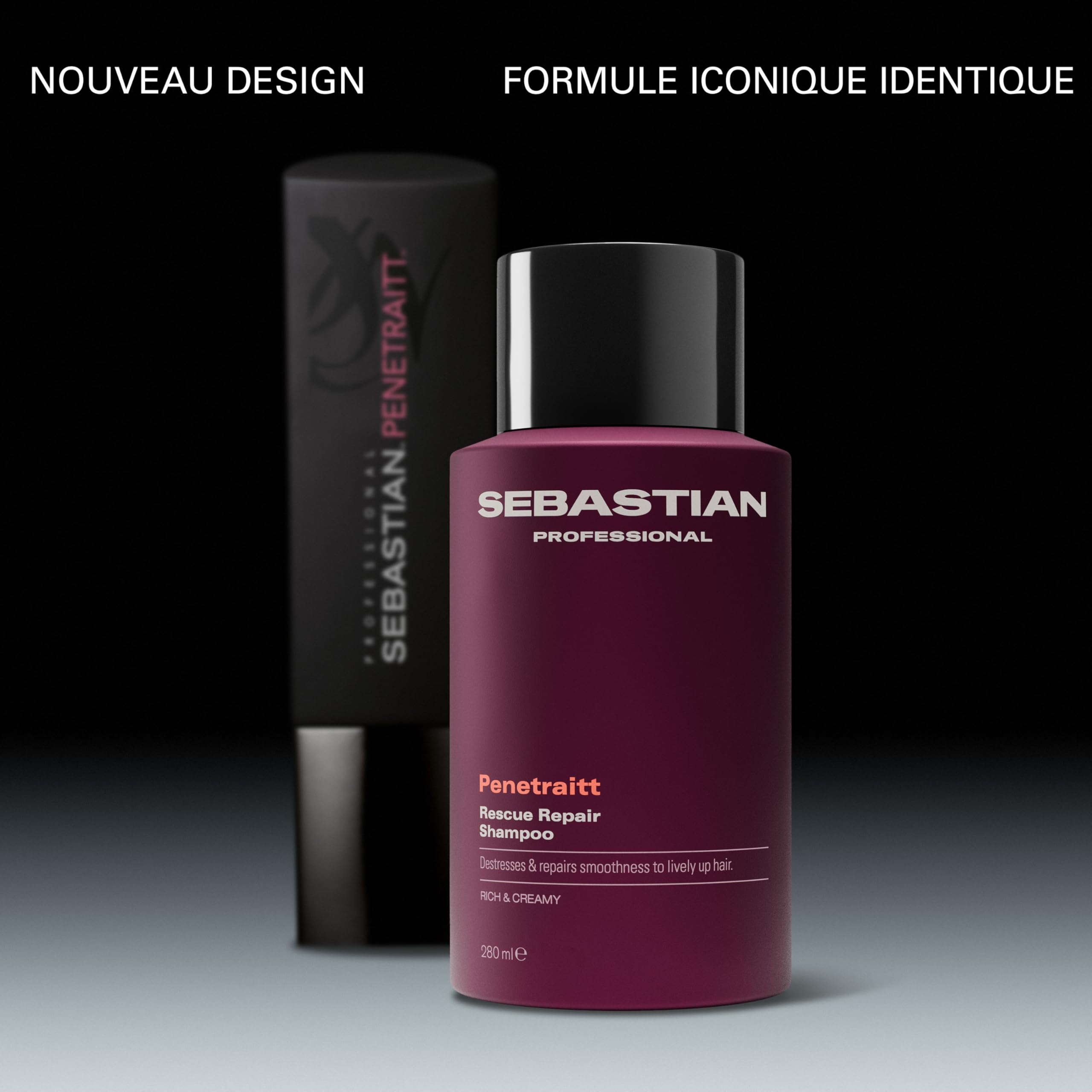 Sebastian Professional Penetraitt – Shampoing réparateur professionnel pour cheveux abîmés ou colorés, renforce et protège la fibre capillaire