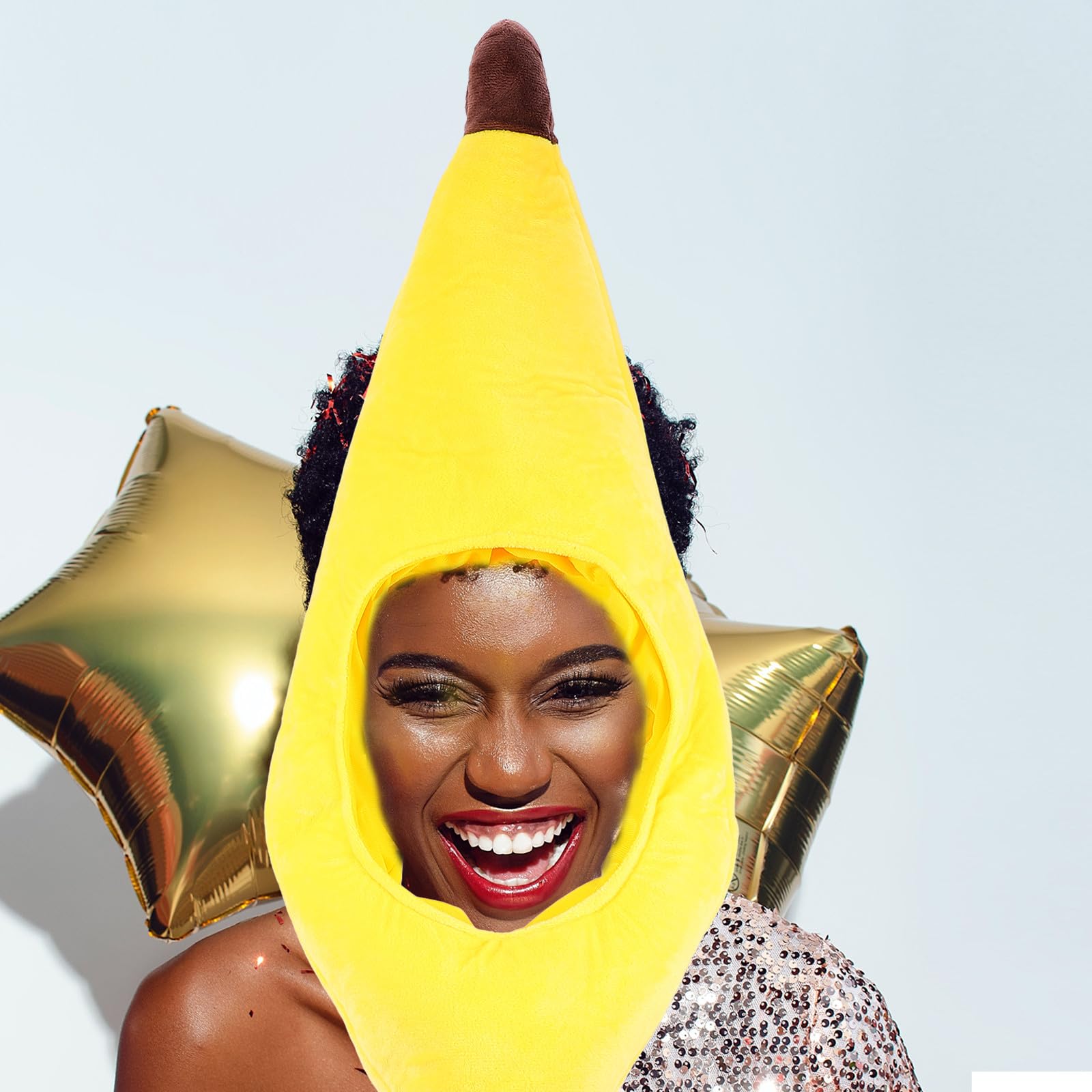 Sombrero de Fiesta Forma de Plátano Divertido, Gorra de Disfraz Novedosa para Carnaval y Eventos, Accesorio Ligero y Cómodo para Fiestas Temáticas