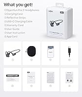 Vista 10 de SHOKZ OpenRun Pro 2 Mini - Auriculares deportivos de conducción ósea con tira reflectante, resistentes al sudor, auriculares de entrenamiento