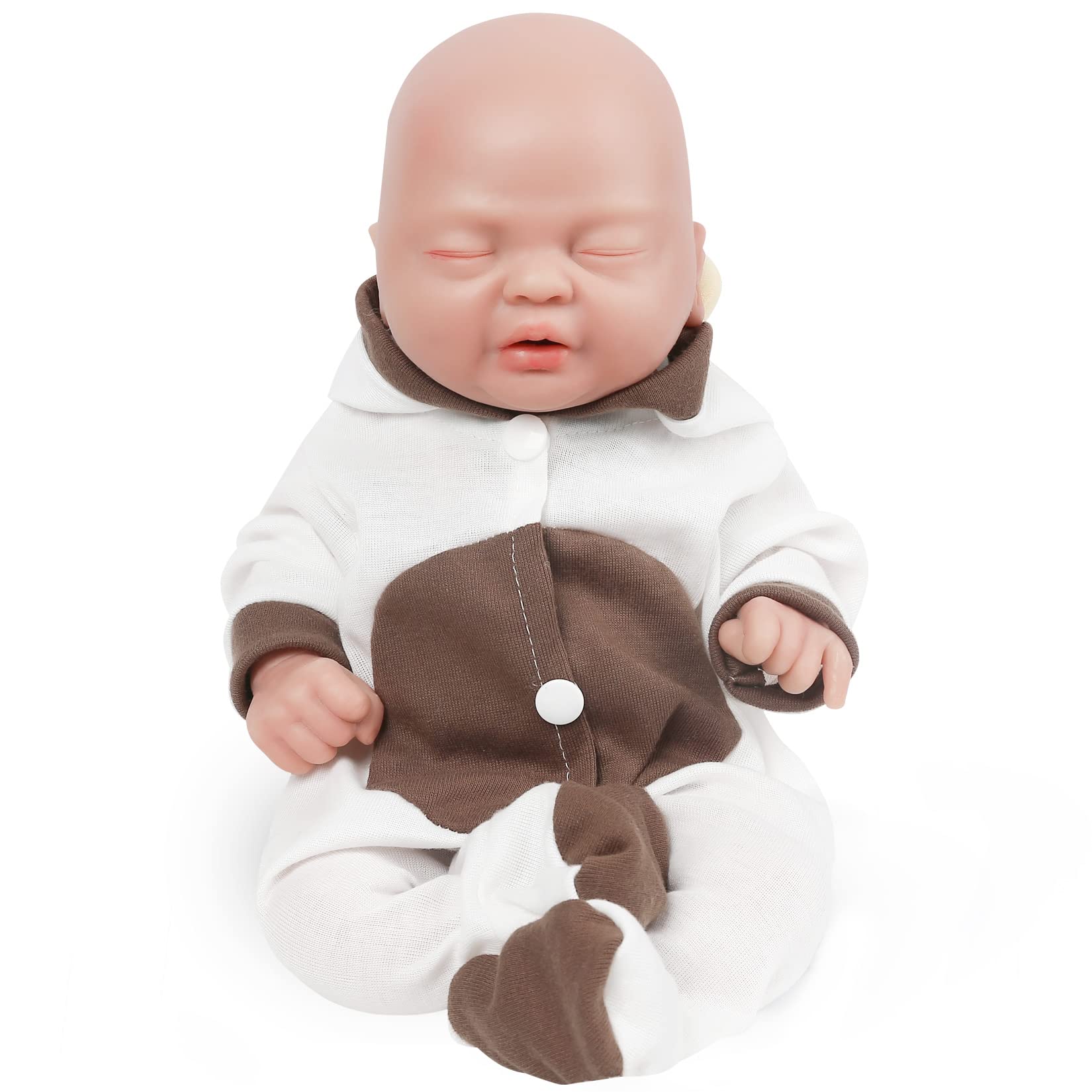 Vollence14 inch Sleeping Reborn Baby Doll Silicone Doll Realistic Newborn Baby Dolls with Feeding Accessories & Gift Box - Girl