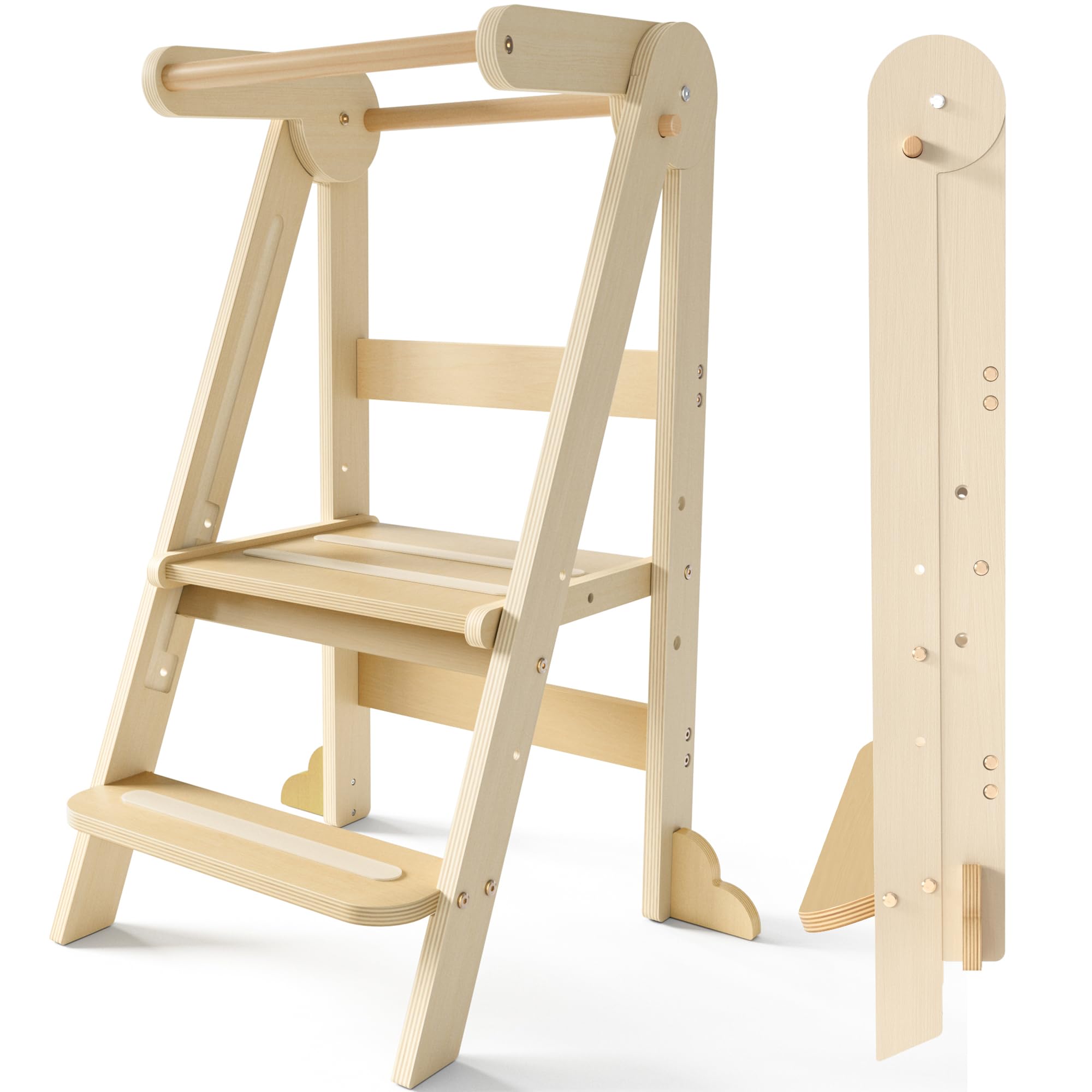 Tour d Observation Enfant Pliable,Tour d'apprentissage 3 Hauteurs Réglables