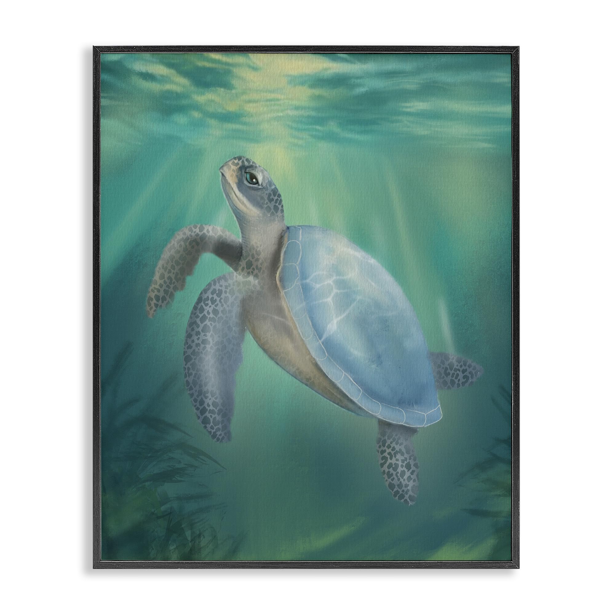 'Coastal Beach Sea Turtle'| Framed Giclee Art