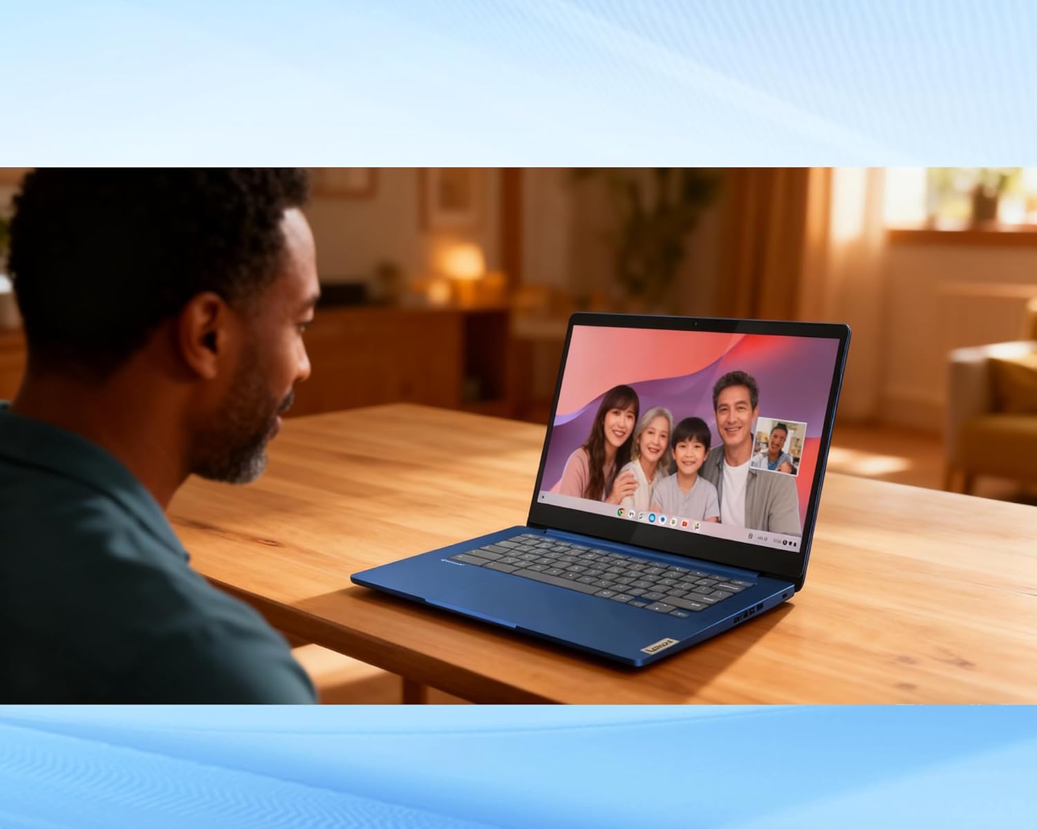 Lenovo IdeaPad Slim 3 Chromebook 14" FHD Touchscreen Laptop, MediaTek (8-Core) CPU, 4GB RAM|64GB eMMC+64GB USB Flash Drive| Chrome OS| Wi-Fi 6| SD Card Reader| Blue| for Business & Students|RK Bundle