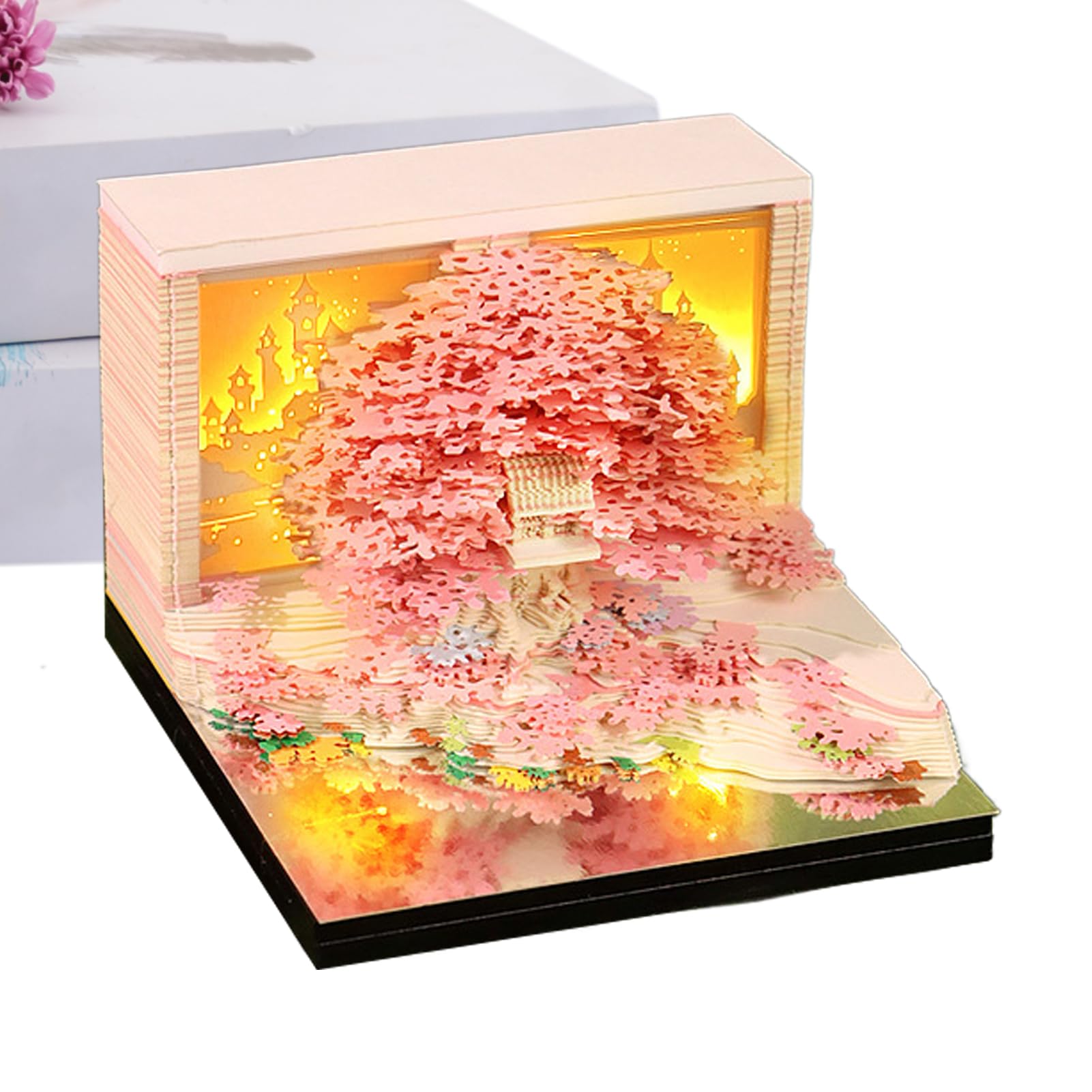 Calendario 3D 2026 Blocco Note e Memo Con Design Floreale Albero Casa