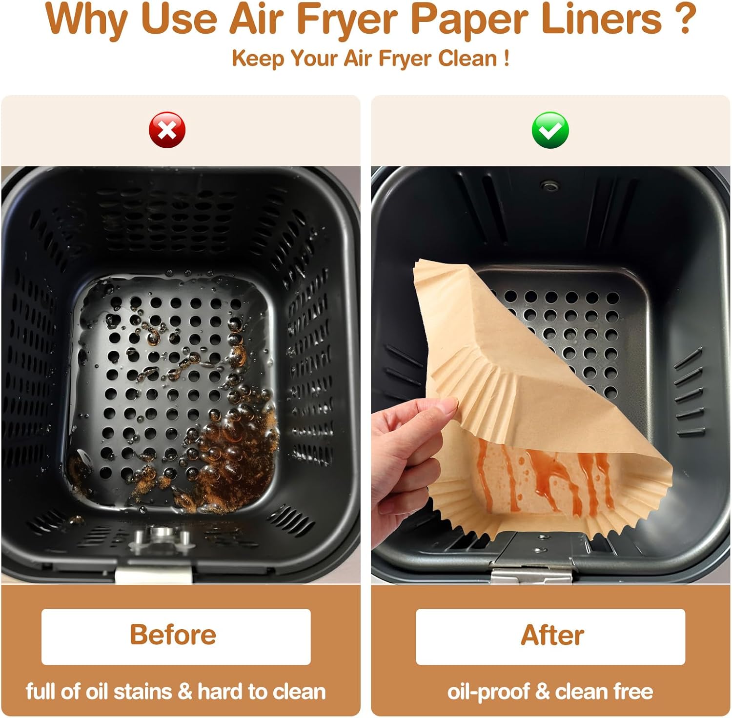 Papier Sulfurisé Air Fryer, 100 Pièces 22x14cm Papier Cuisson Air Fryer, Antiadhésive Disposable Paper Liners pour Ninja AF300EU/AF400EU/Cecotec/Masterpro Double Airfryer (Rectangulair)