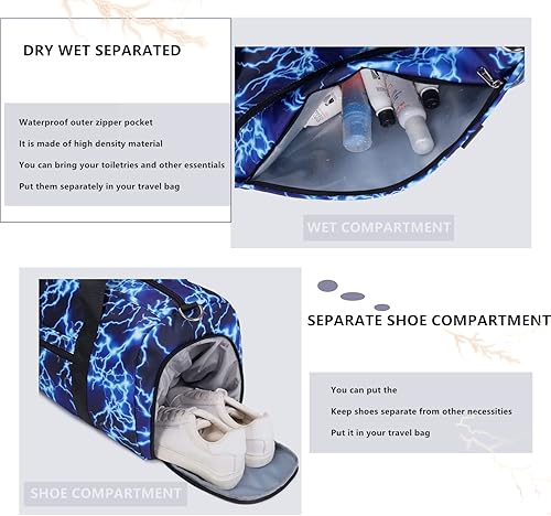 Miniatura 6 de Bolsa de lona para niños bolsa de gimnasio deportiva para niñas y niños con compartimento para zapatos bolsillo mojado bolsa de viaje de camuflaje