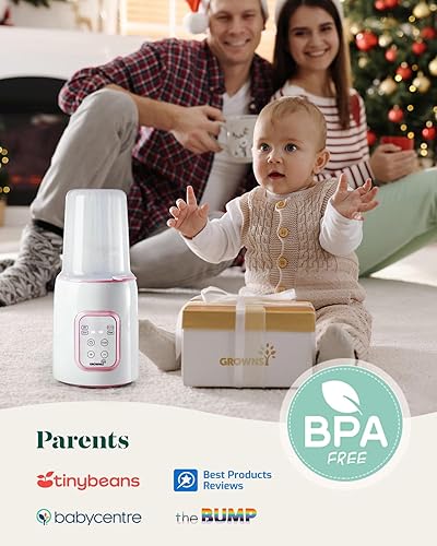 Miniatura 6 de GROWNSY Calentador de biberones, calentador rápido de biberones para todos los biberones, calentador de leche para leche materna o fórmula, control