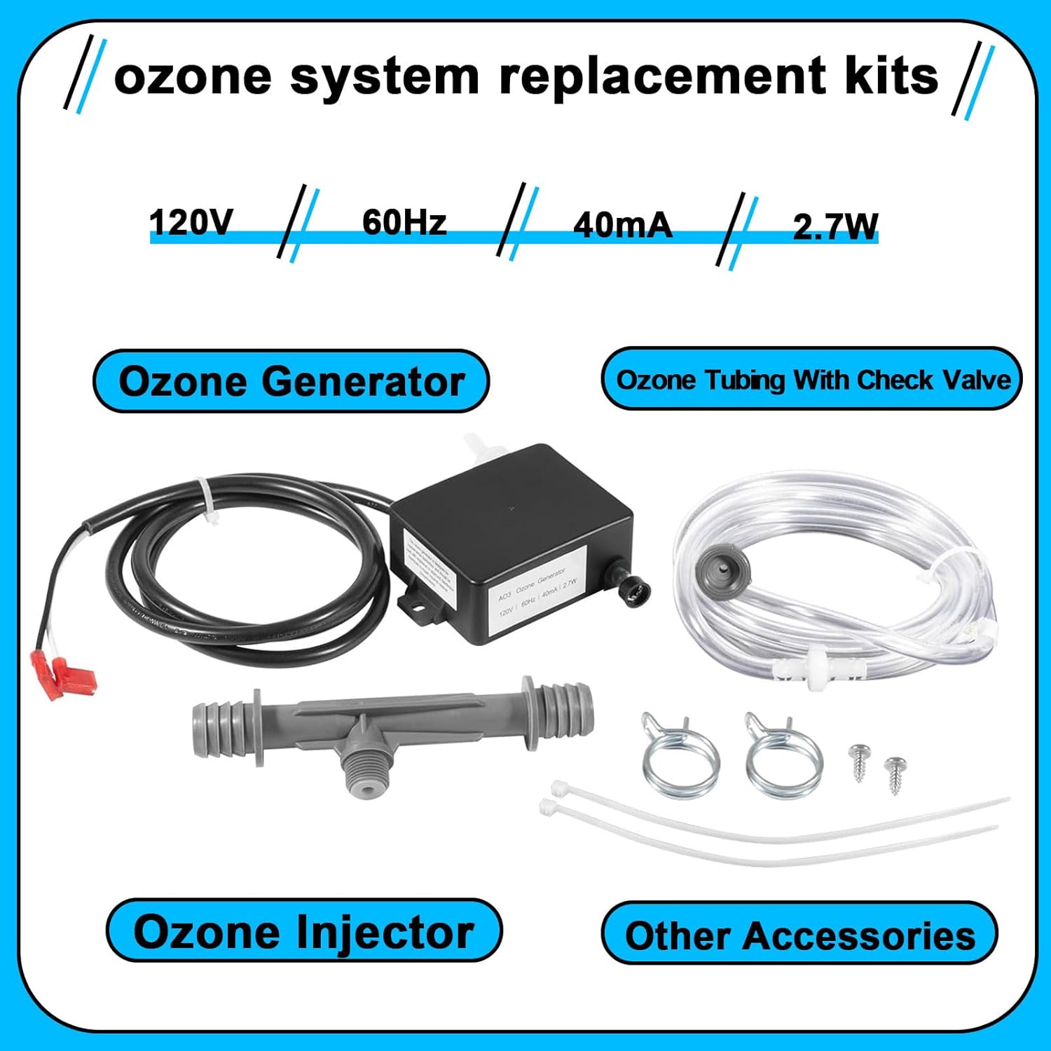 72602 Ozone Generator Replacement for Watkins Freshwater III Hot Tub Spa Ozonator Unit Fits for Hot Spring Highlife/Tiger River/Solana/Limelight Models