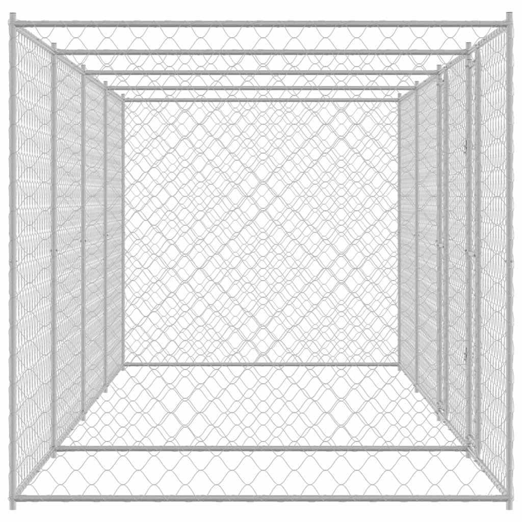 Gabbia per cani in acciaio zincato, 600 x 200 x 200 cm, con porta richiudibile, grande cuccia per cani, per esterni, giardino, terrazza, barriera sicura per animali domestici