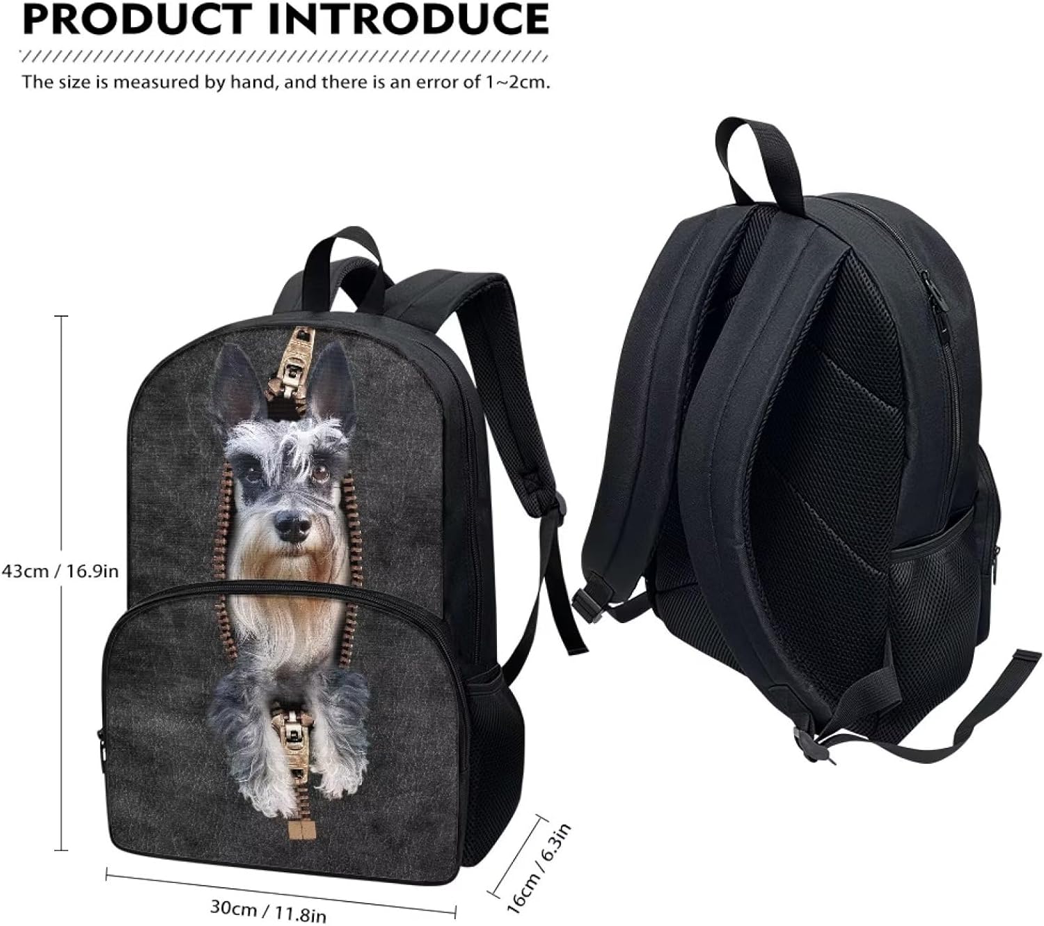 AmzPrint Dog Backpack For Kids Girls Boys,Kids School Travel Bag With Front Zip Pocket,Children Back To School Gift