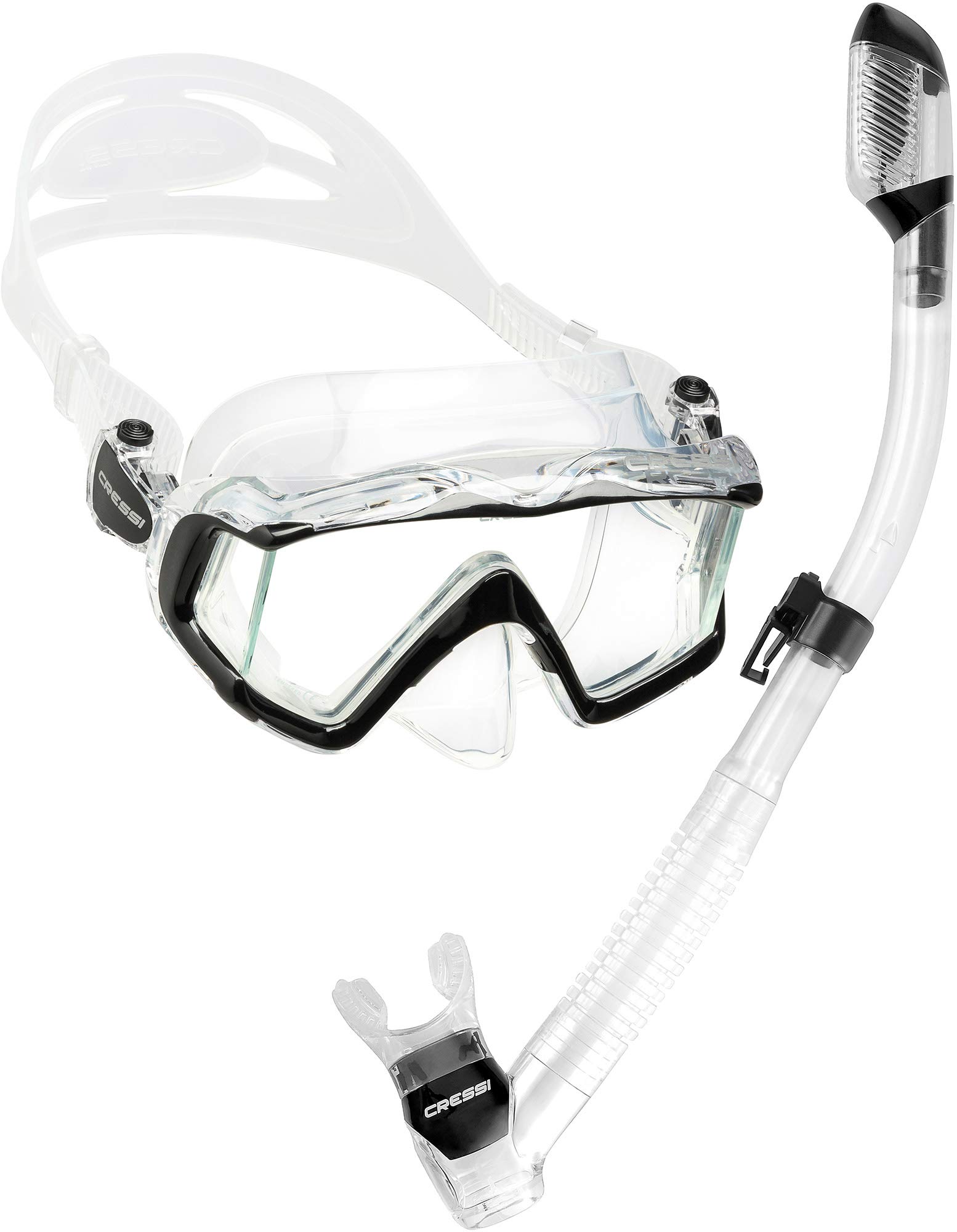 CRESSIPanoramic Wide View Mask & Dry Snorkel Kit for Snorkeling, Scuba Diving | Pano 3 & Supernova Dry: designed in Italy