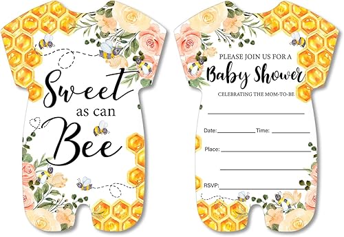 Invitación de Baby Shower con sobres, juego de 20 invitaciones en forma de abeja dulce como puede llenar en blanco invitaciones de fiesta para mamá