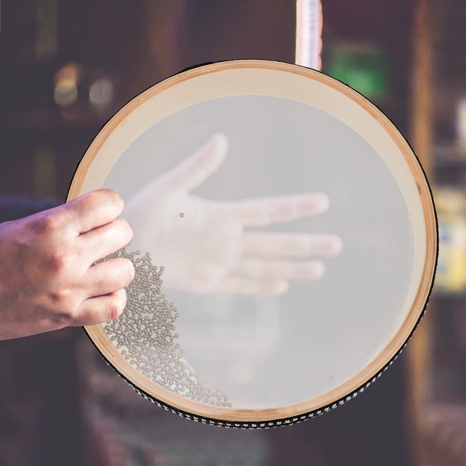 Ocean Drum 40 cm (16 inches), Wooden Frame with Natural Skin