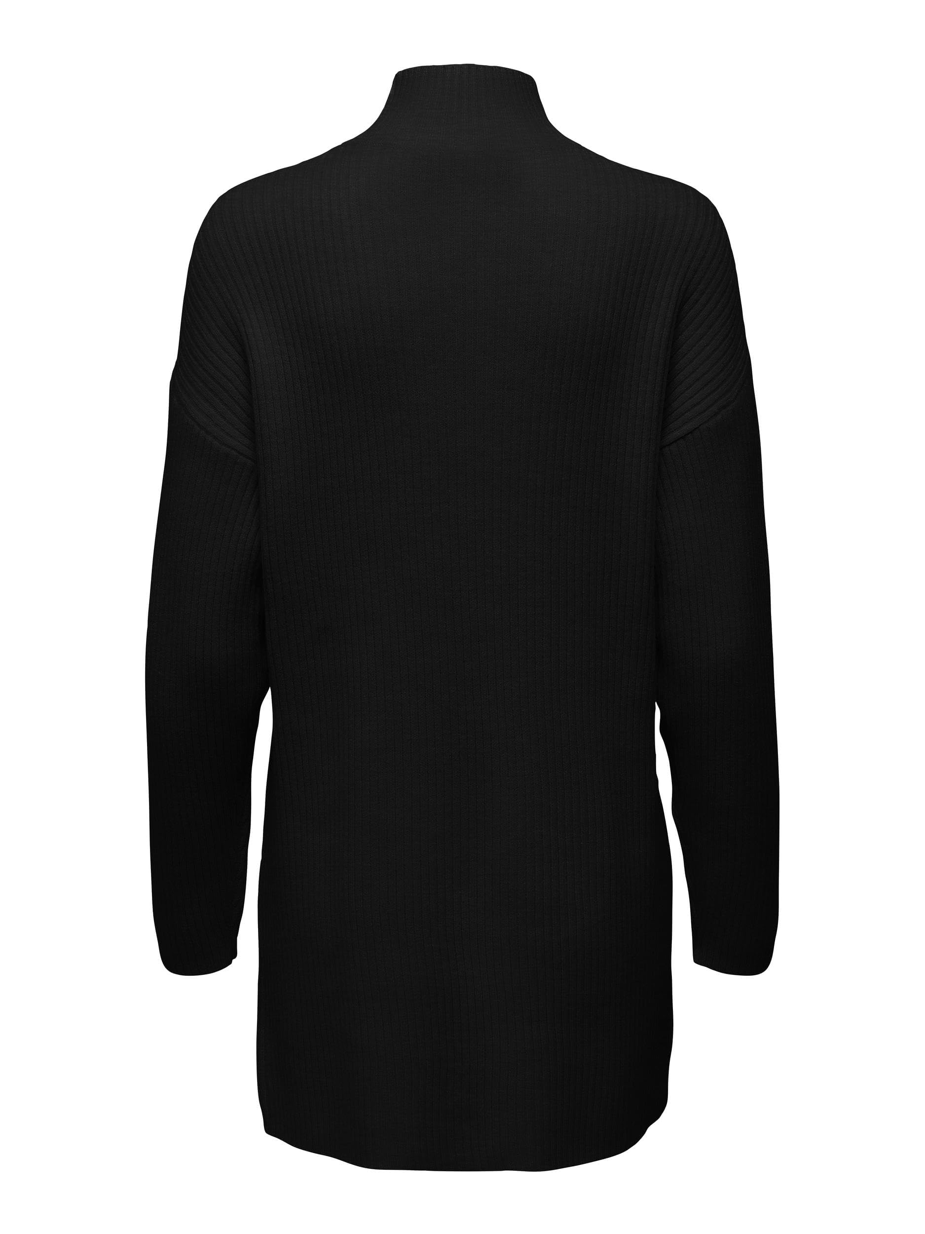 ONLY Women's Onlkatia LS Long Slit Highneck KNT Knitted Jumper, Black, S