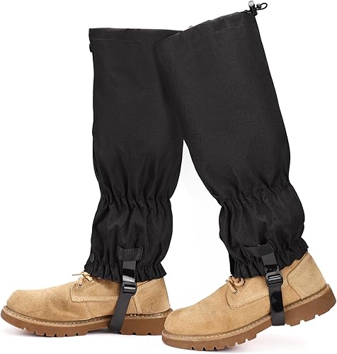 TOBWOLF - 1 par de polainas para botas de nieve, ajustables e impermeables de tela Oxford, polainas ligeras con cremallera, polainas para botas de