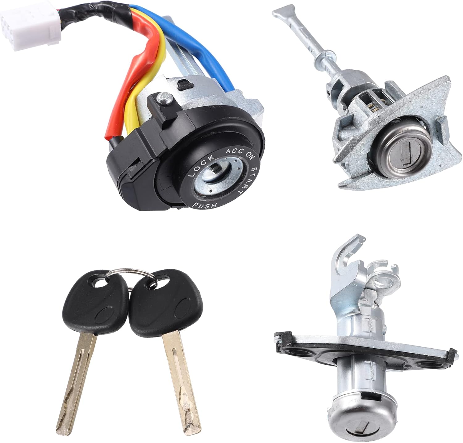 81970-3SA00 81250-3SA00 / Inner/Car Full Lock Cylinder Ignition Switch for Hyundai Sonata 2009-2014 / Front Left Door Lock Cylinder Rear Trunk Lock Core/Metal / 1 Set/Black