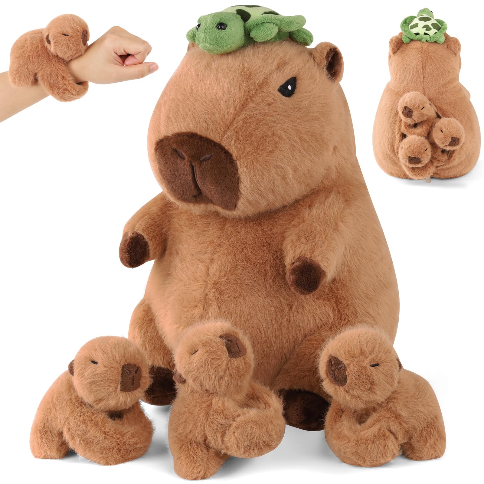 5 in 1 Capybara Plush 12 8 Mommy Capybara Stuffed Animal with 3 Babies Capibaras Peluches Inside Cute
