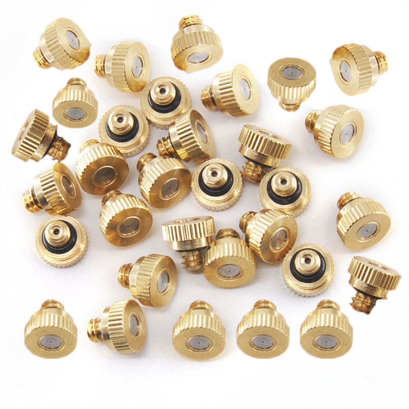 Sohnvwtgd 180Pcs Brass Misting Nozzle, Low Pressure Atomizing Mist Nozzle, 10/24 Unc Replacement Heads For Greenhouse Landscaping And Outdoor Cooling System, Mister Heads With 0.0040.039"Orifice(0.15Mm)