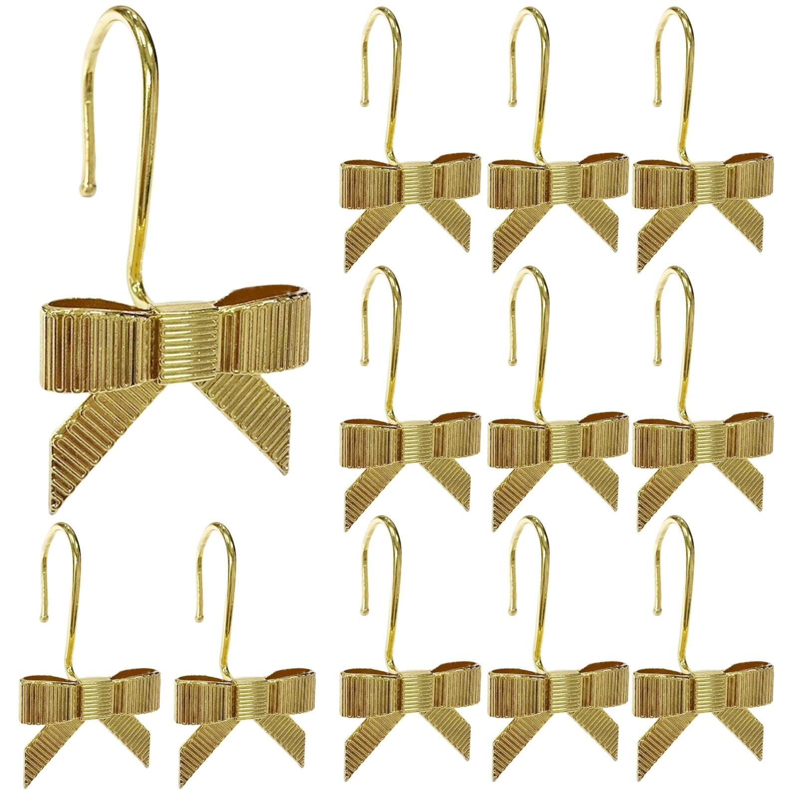 Crochets pour rideau de douche anti rouille en alliage zinc fini doré durable x12