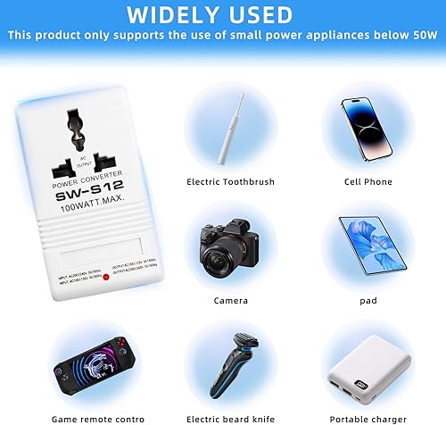 Miniatura 4 de Convertidor de corriente convertidor de voltaje de 50 W, adaptador de viaje AC110V120V a 220V240V convertidor de voltaje elevador y descendente