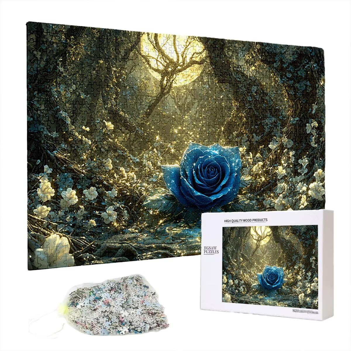 Puzzle 1500 sztuk las dla dorosłych, puzzle 1500 sztuk drewna, DIY drewniane puzzle dla dorosłych, wyzwanie puzzle dla całej rodziny, prezenty dla kobiet i mężczyzn, Motyw: kwiat S-2