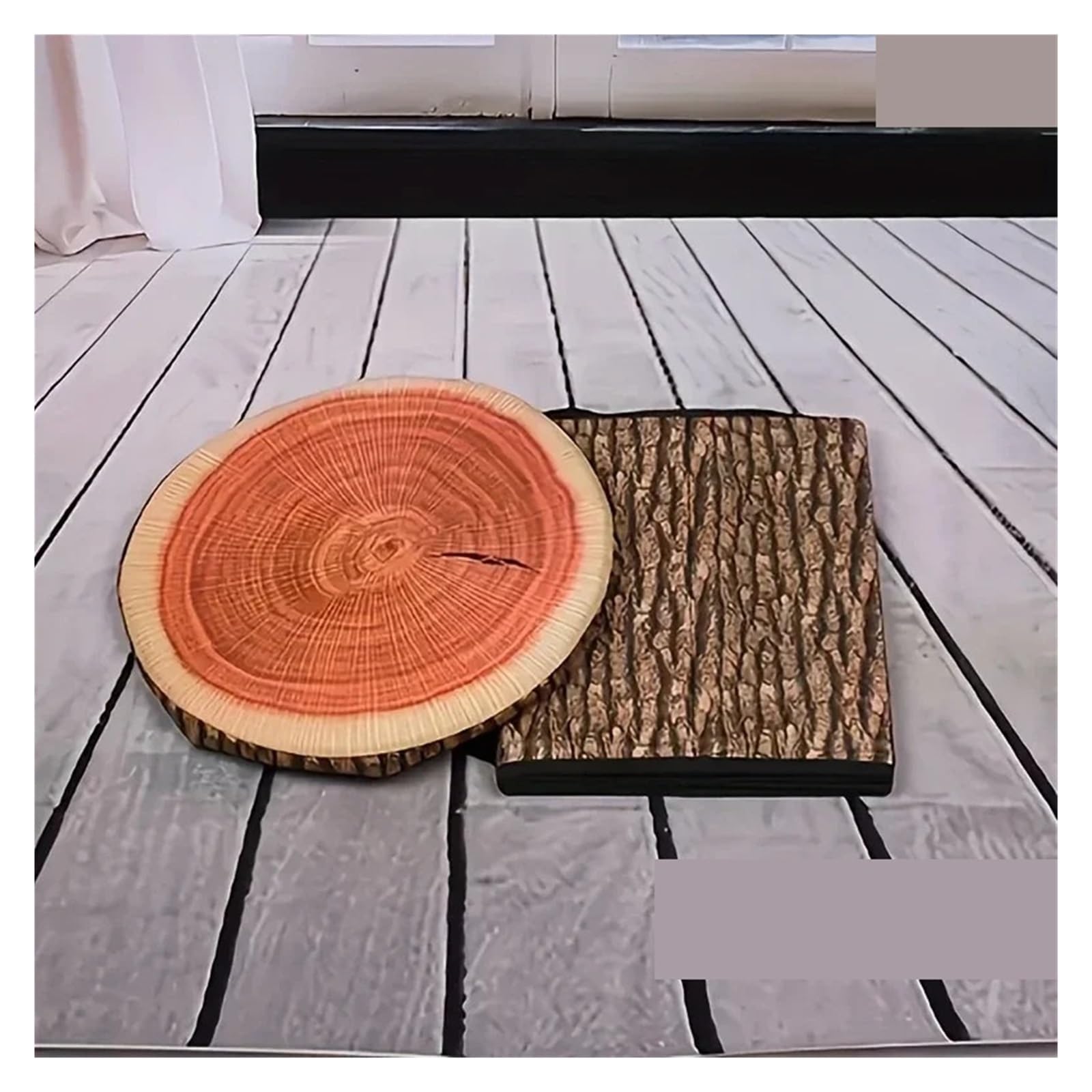 Taburete Creativo Con Forma De Tocón Árbol For El Hogar, Almacenamiento Plegable Bonito Otomano Almacenamiento De FáCil Acceso