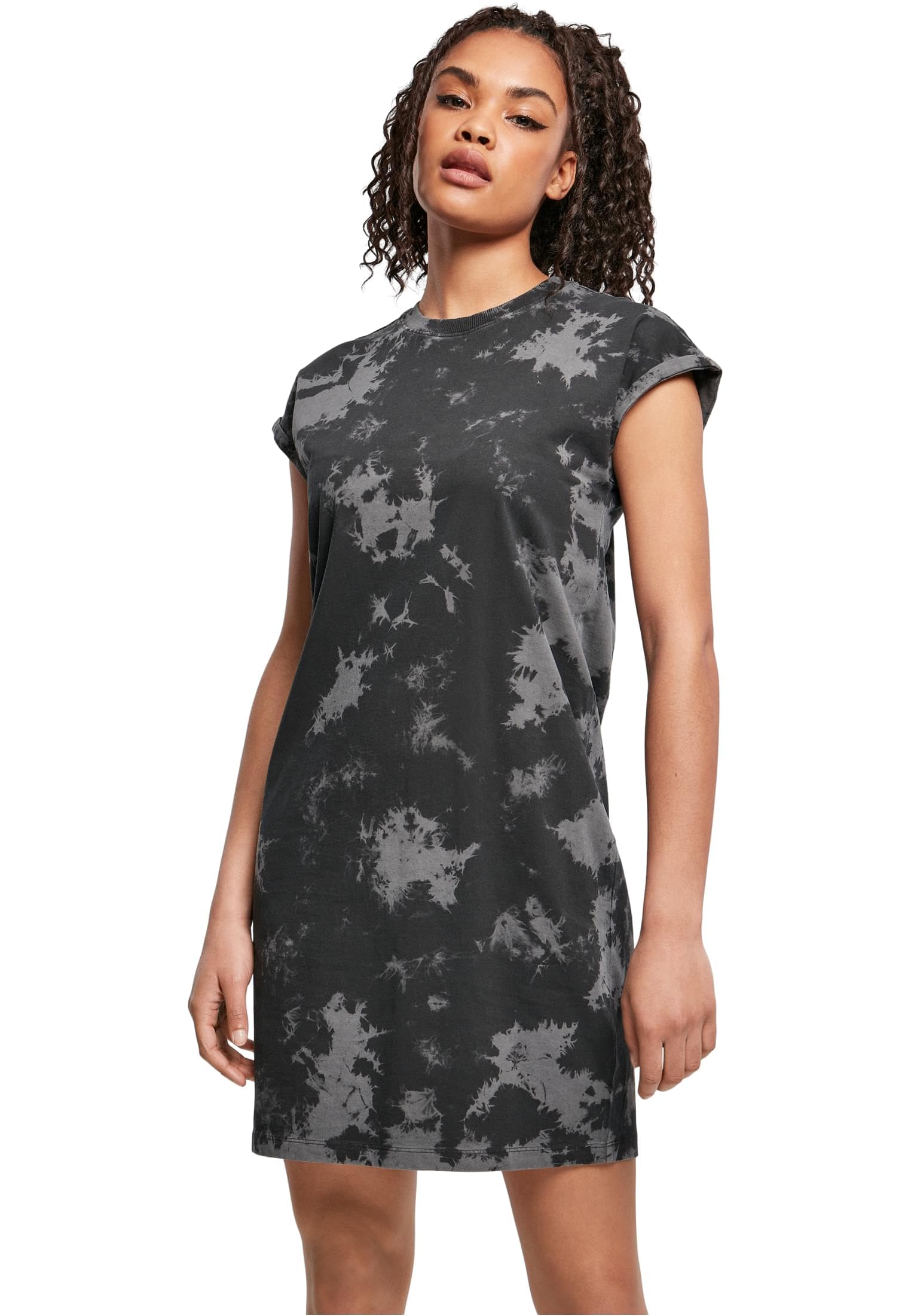 Urban Classics Women's Black / Grey Bleached Dress Dress Available In Many Sizes Xs To 5XL, Black/Grey, Xxl