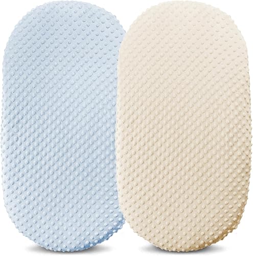 Miniatura 1 de Owlowla Juego de sábanas de moisés, ultra suaves, de minky, universal, ajustable, para bebé, niños y niñas (marfilfloral)