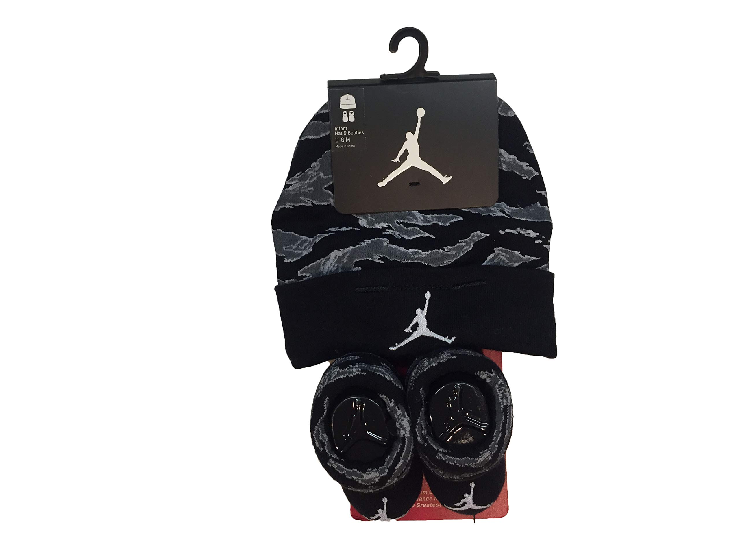 NikeJordan Infant Baby Hat And Booties Set (Camo(LJ0140-023)/Black, 0-6 Months)