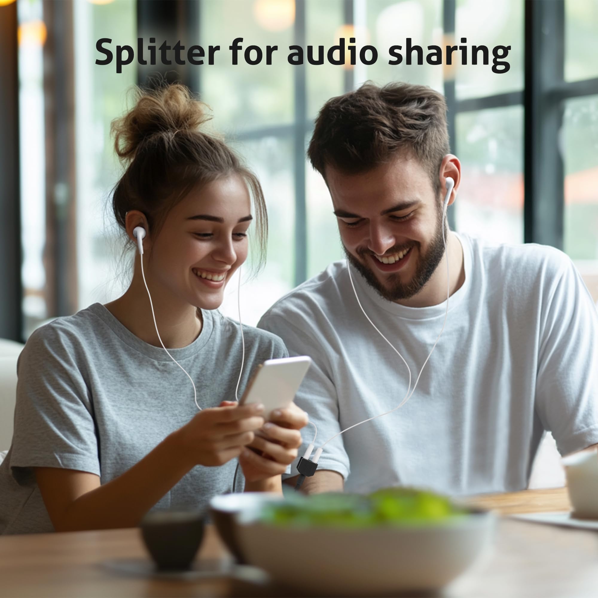 HDSupply Rozdzielacz audio, adapter Y, 3,5 mm do 2x RCA cinch gniazdo, głośniki, subwoofer, soundbar, TV, samochód, radio, smartfon, tablet, czarny