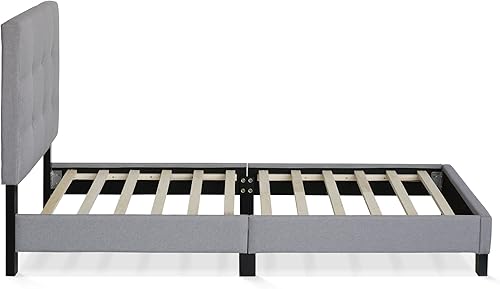 Miniatura 8 de Furinno - Base de cama tapizada con botones,modelo Laval, tamaño individual, color glaciar Glacier,Lino,Piedra,https://www.amazon.com/dp/undefined