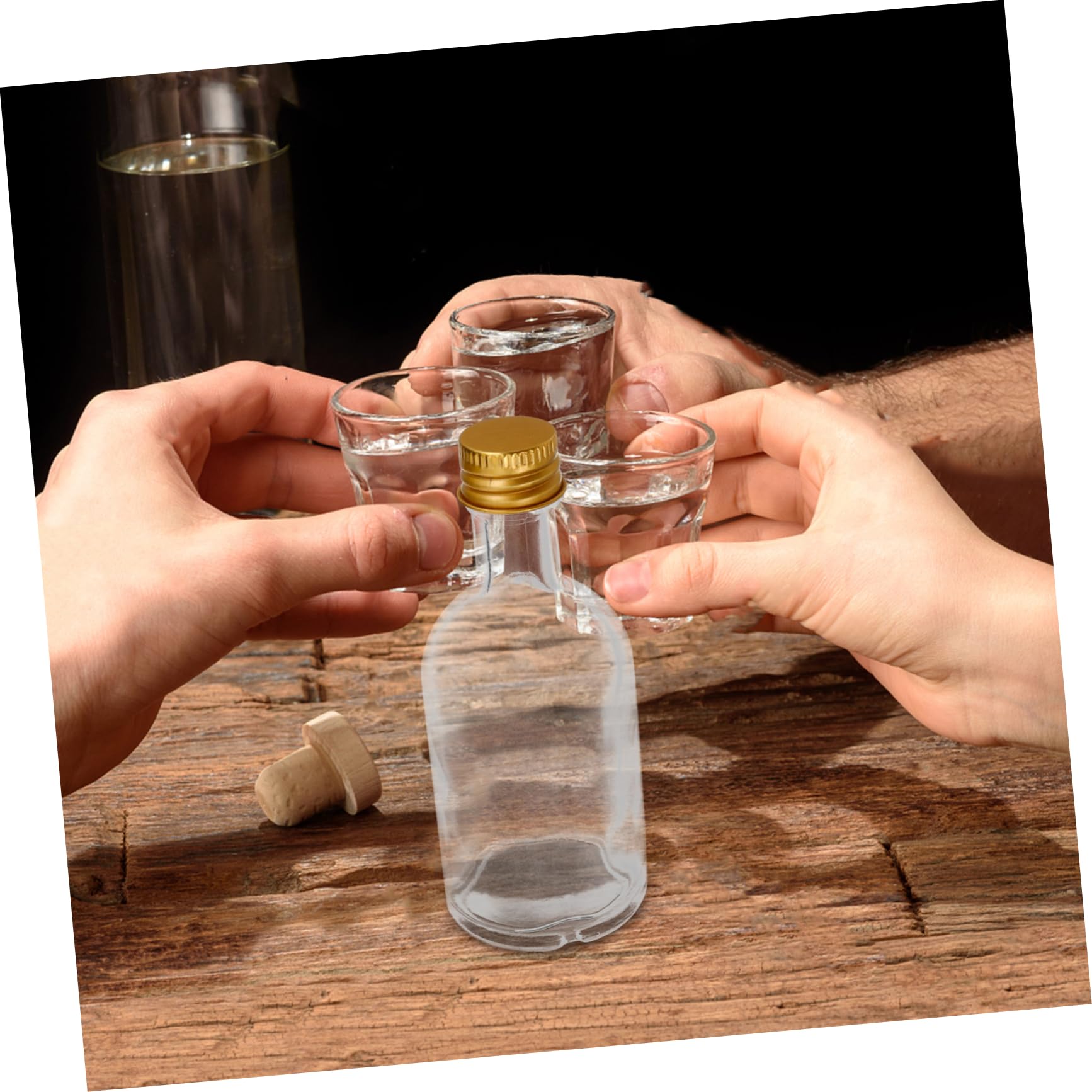 GARVALON 10 Kleiner Glasflaschen mit Deckel 50ml Tragbar und Benutzerfreundlich Transparente Kleine Flaschen zum Befüllen für Reisen und Unterwegs