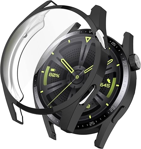 Miniatura 9 de FitTurn Funda protectora compatible con Huawei Watch GT3 GT 3 de 1.654 in, funda de TPU suave ultrafina protectora parachoques (C)