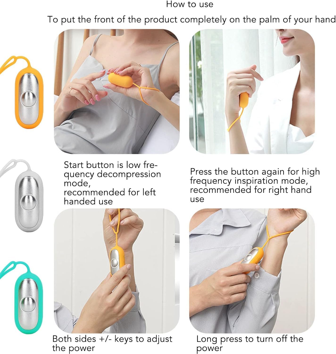 Dispositif d'aide au Sommeil Dispositif de Sommeil à Pulsation Tenu dans la Main Soulager la Force Réglable de Stress pour l'insomnie à la Maison (Orange)