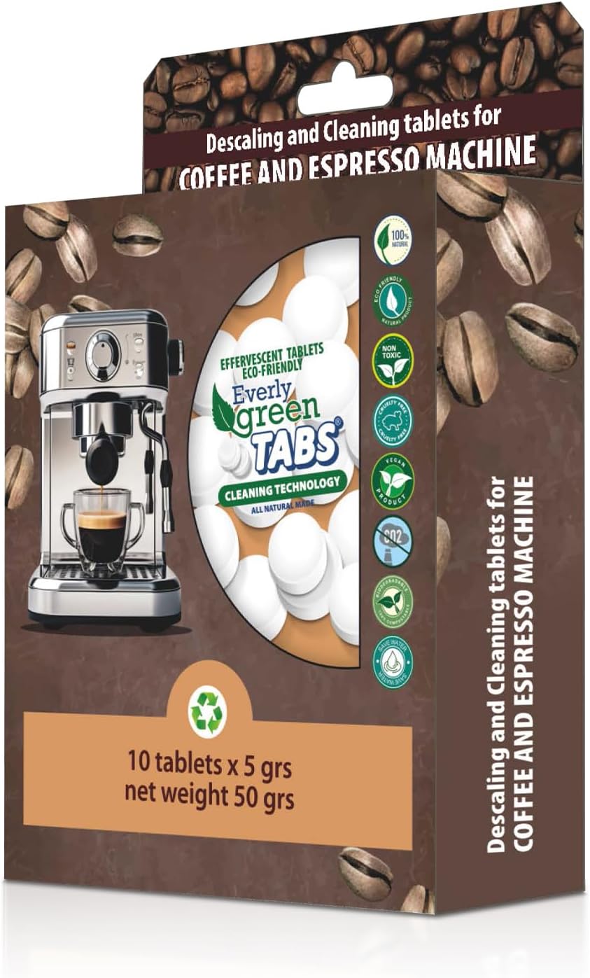 Coffee & Espresso Machine Cleaning Tablets – Pot Cleaner & Descaler – Moisturize Increases Reliability & Performance Of Coffee Machine – Eco-Friendly & Chlorine Free – 10 pack