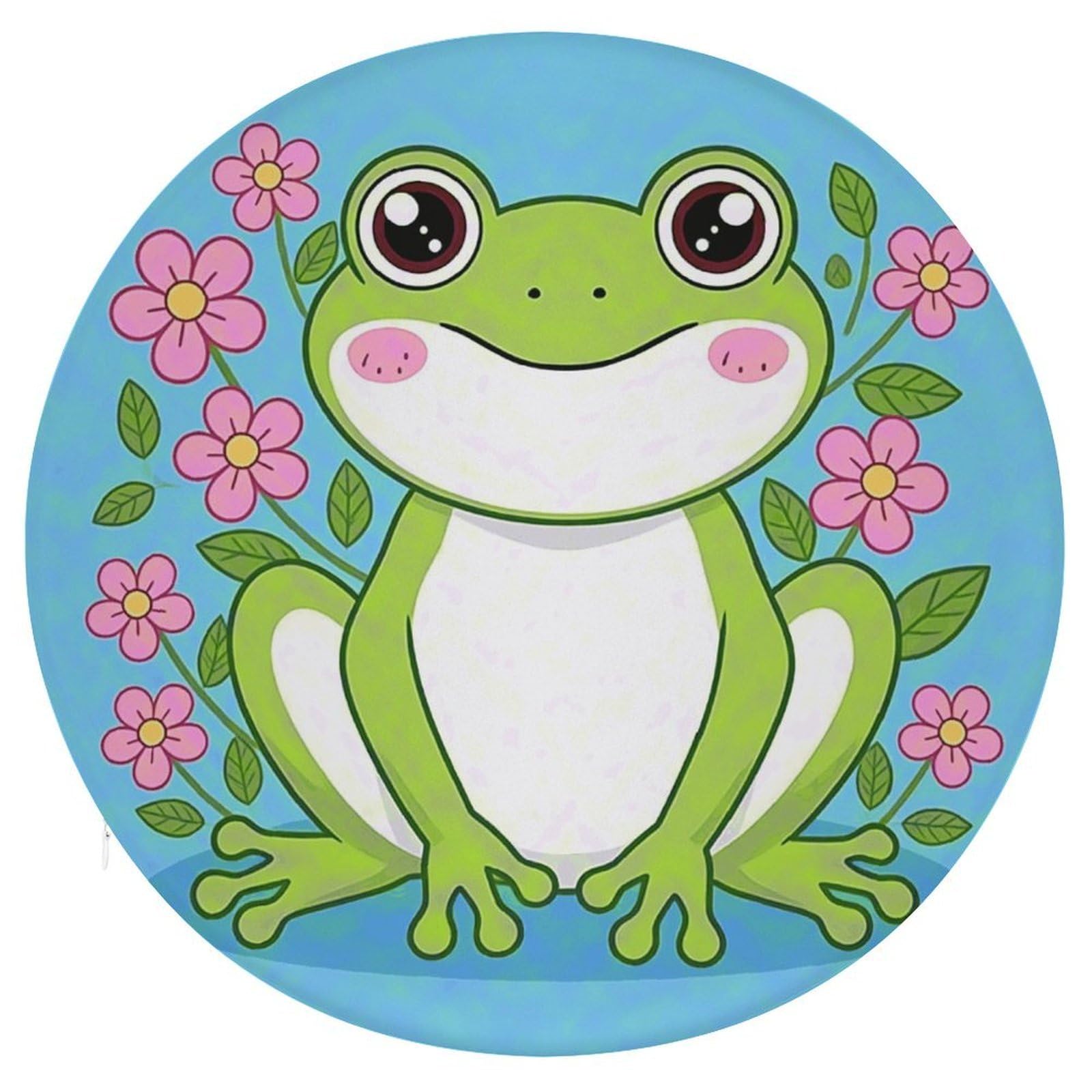 VstaDank Frog Cushions Memory Non Slip Car Seat Cushions Dining Chairs Cushion Indoo Dining Room Round Chair Pads with Zipper and Removable Cover Cushion
