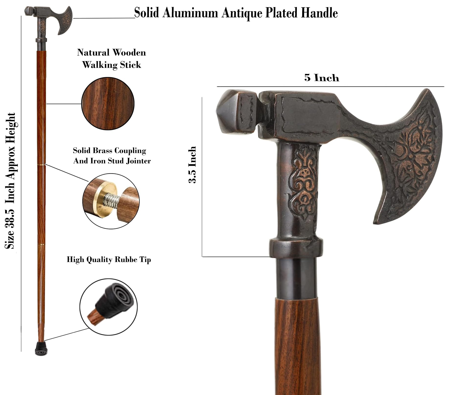 Carex Wooden Walking Cane, Walnut, 7/8