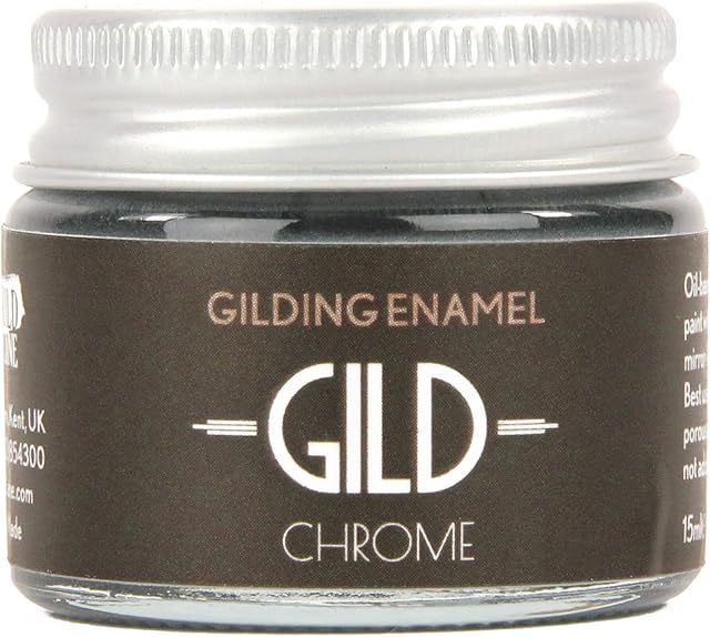 Guild Lane - GILD Chrome Enamel Paint - Liquid Chrome - Metal, Plastic, Glass & More - Mirror-Like - Oil-Based Metallic Paint - 15ml Jar