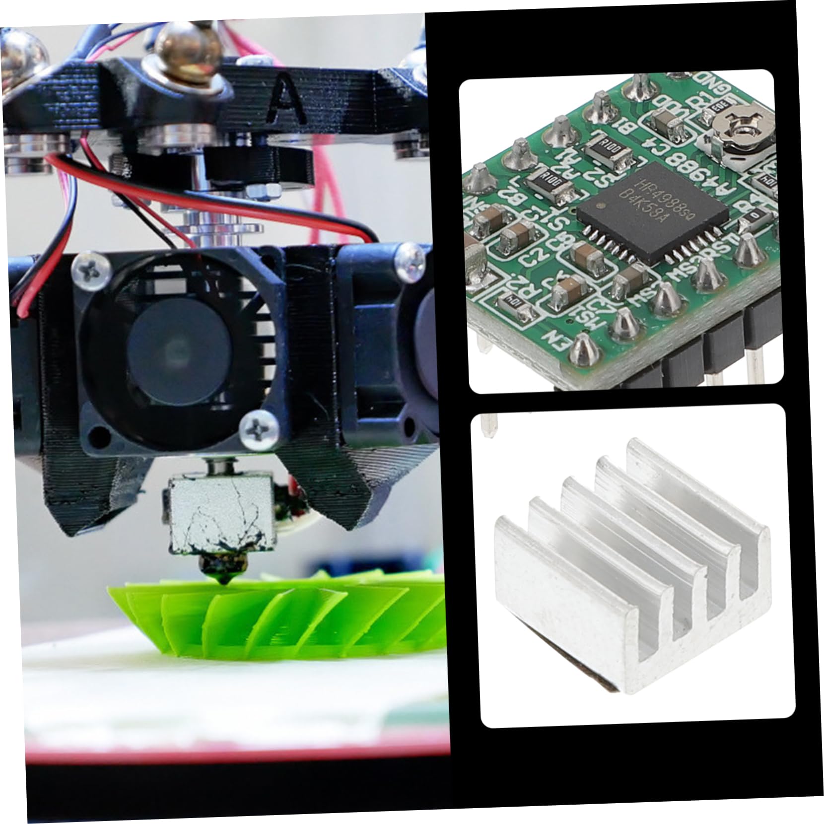 BELLIFFY Motor Driver 5pcs A4988 Compatible Module Heat Sink for 3D Printer Motor Drive