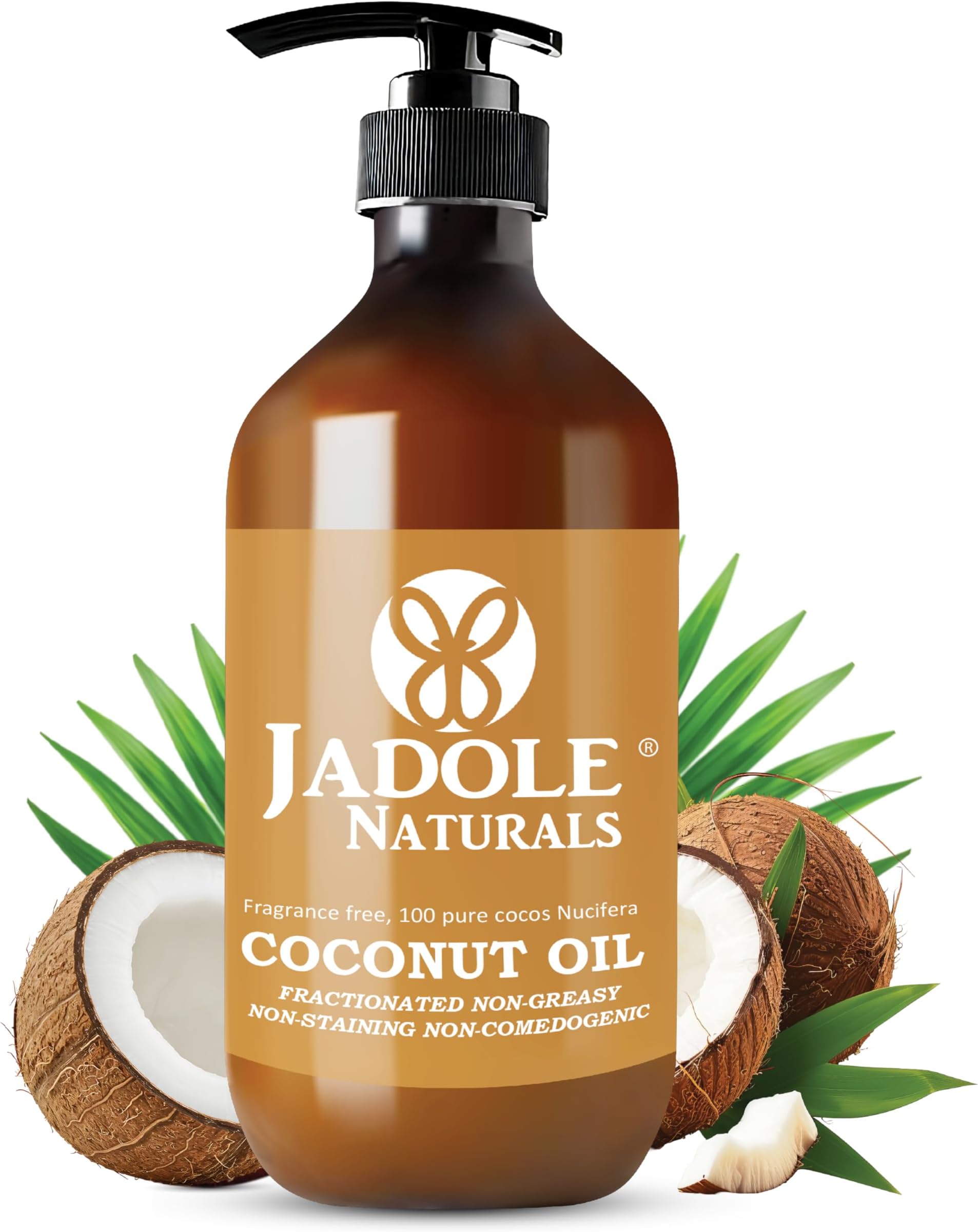 Fractionated Coconut Oil 473ml | 100% Pure & Natural | Promotes Hair Growth | Moisturize, Soften & Enhance Skin Elasticity | Help Minimize Scars | Ideal for DIY, Aromatherapy & Massage