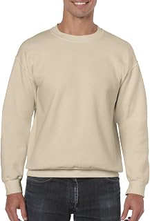 G180 Men's Heavy Blend Fleece Crew SweatShirt, Sand, Small